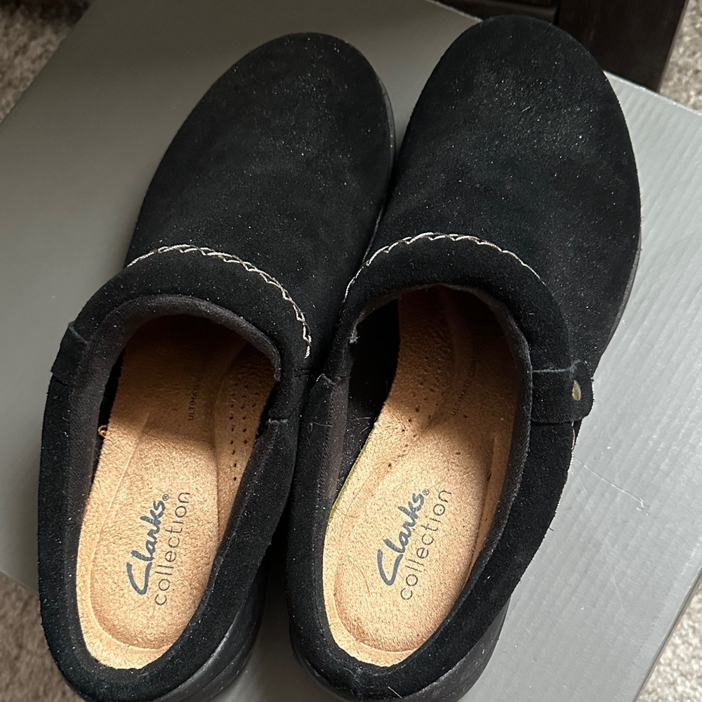 Clarks Black Suede Women's Loafers